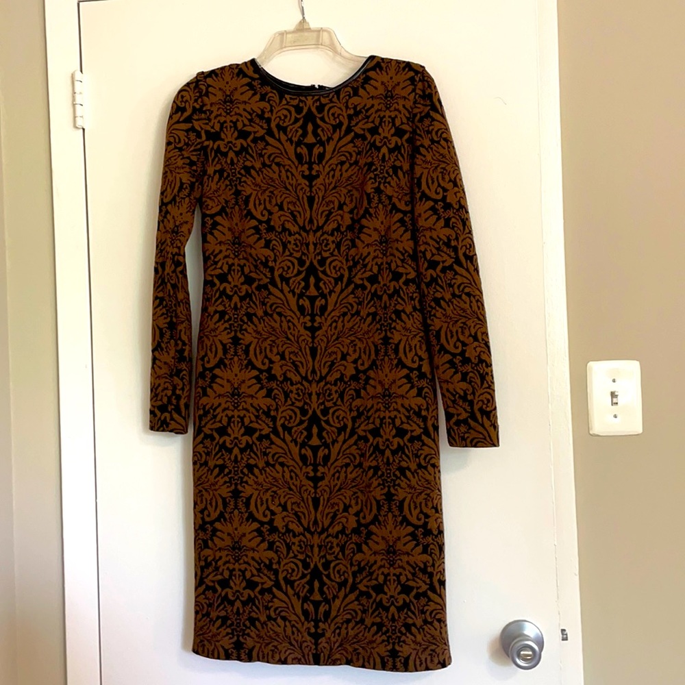 Vince Camuto black and brown fitted dress